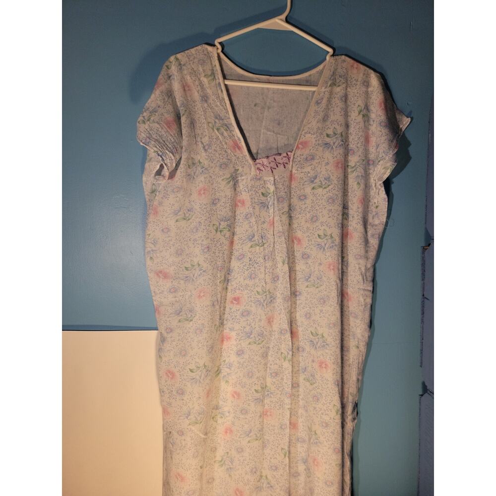Lindsay Womens Vintage Short Sleeve Floral Pajama Robe Size S